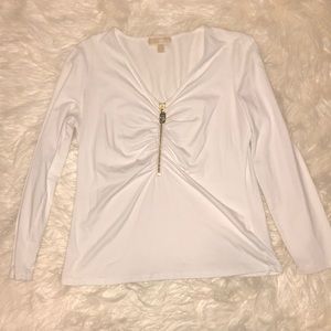 Michael Kors zip up front shirt